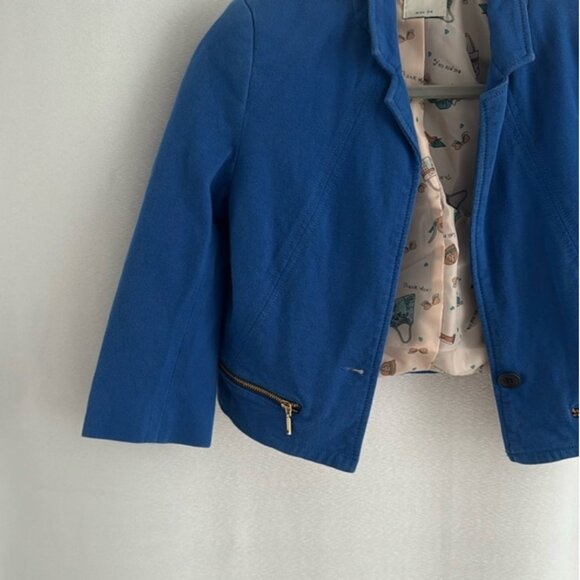 Cropped blazer 3/4 sleeves, size XS , royal blue 💙 - Picture 9 of 11
